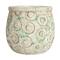 Hello Honey® 6.5" Green Debossed Circles Terra Cotta Planter